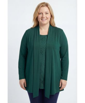 Women's Within 2-Fer Cardigan and Attached Lace Tunic Tee