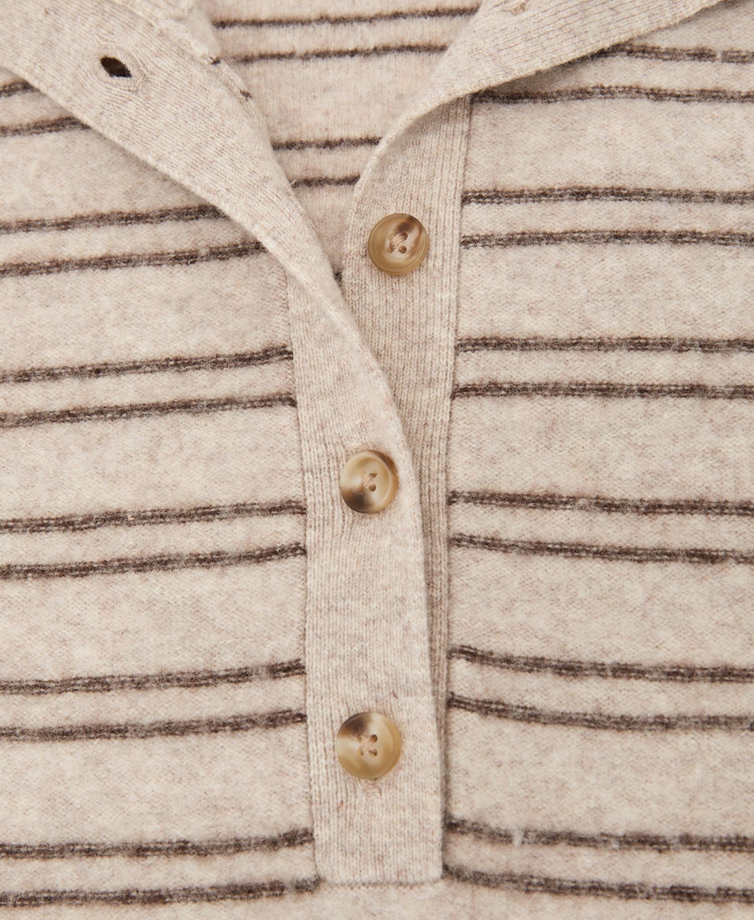 Women's Evana Wool-Cashmere Stripe Buttoned Jumper