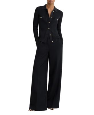 Women's Harri Button-Through Knitted Top with Collar