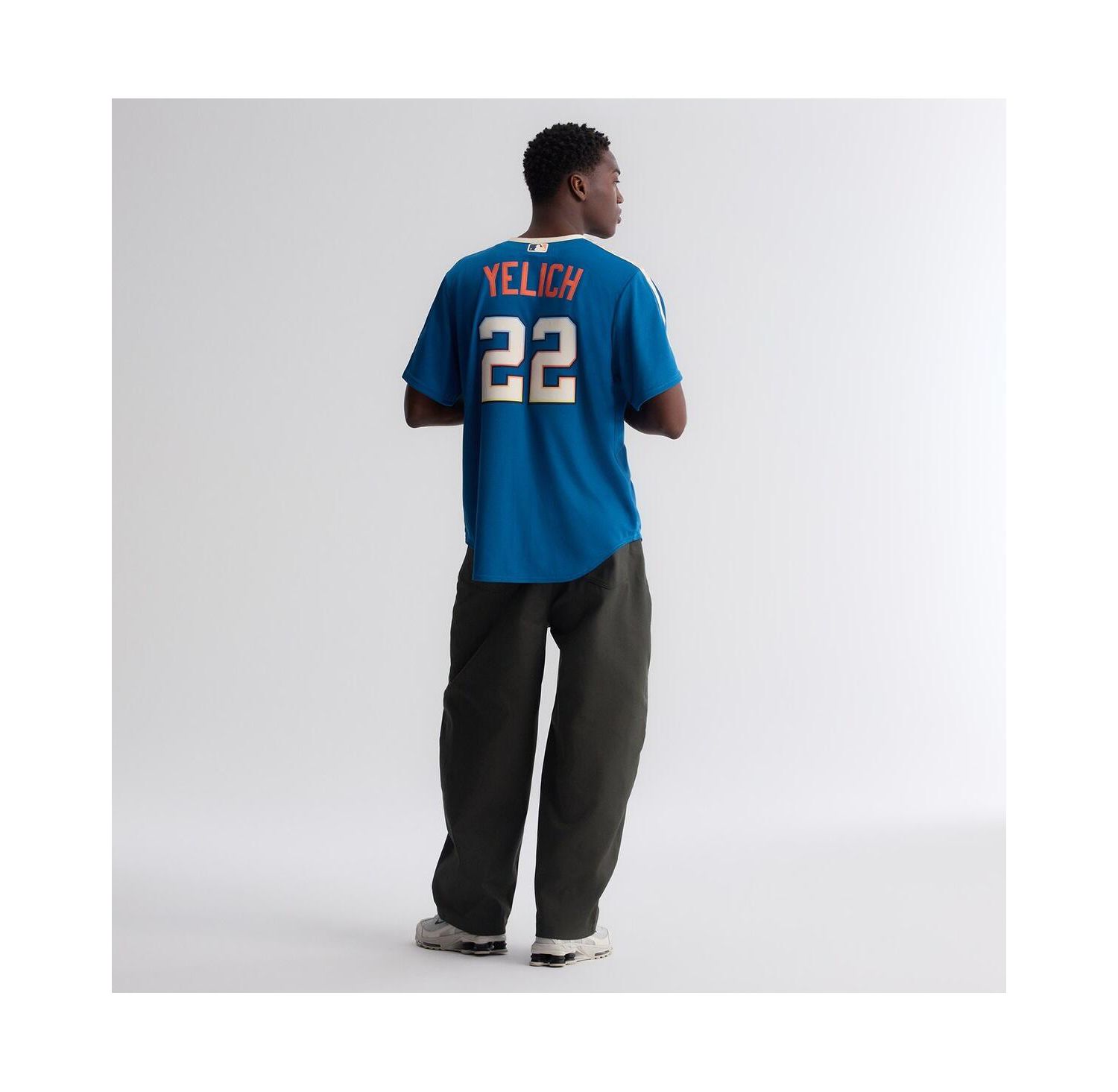 Men's Christian Yelich Mineral Blue Milwaukee Brewers 2026 City Connect Stadium Jersey