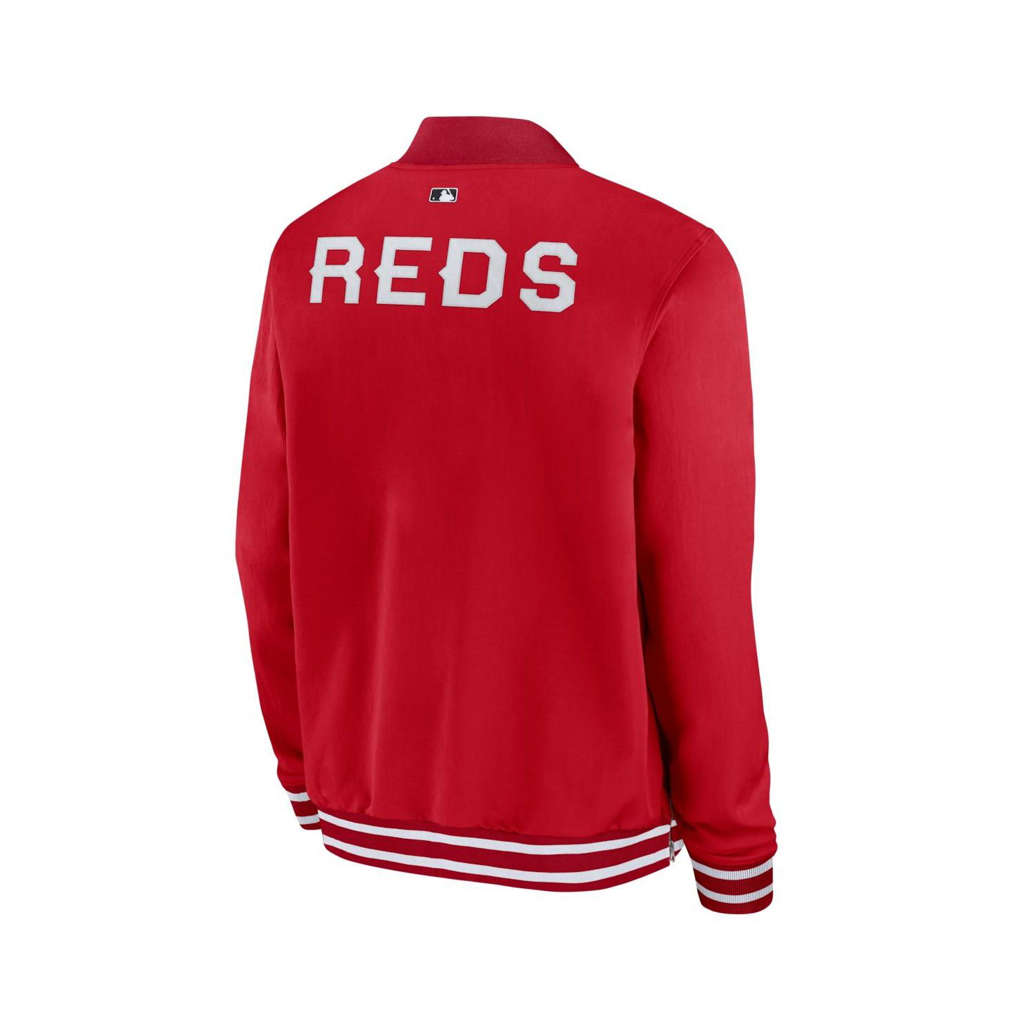 Мужская куртка Nike Red Cincinnati Reds 2026 City Connect Authentic Collection Relaxed Full-Zip Bomber — фото 3
