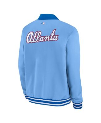 Men's Light Blue Atlanta Braves 2026 City Connect Authentic Collection Relaxed Full-Zip Bomber Jacket