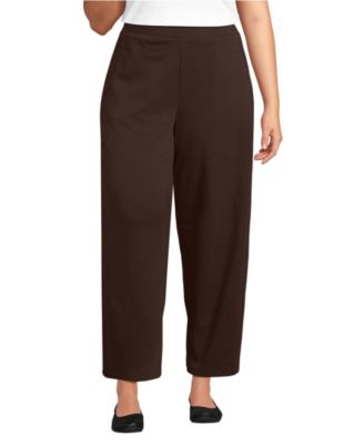 Plus Size Sport Knit High Rise Barrel Ankle Pants