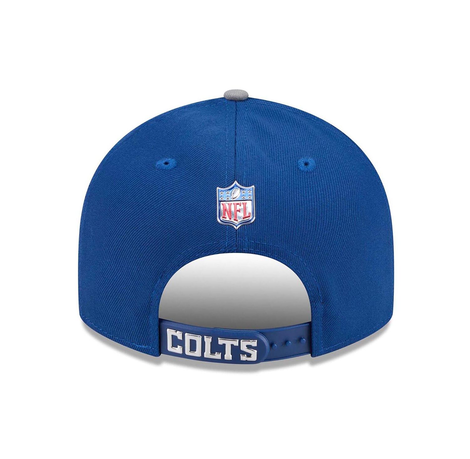 Men's Royal/Gray Indianapolis Colts 2026 NFL Draft On Stage Pre-Curved 9FIFTY Snapback Hat