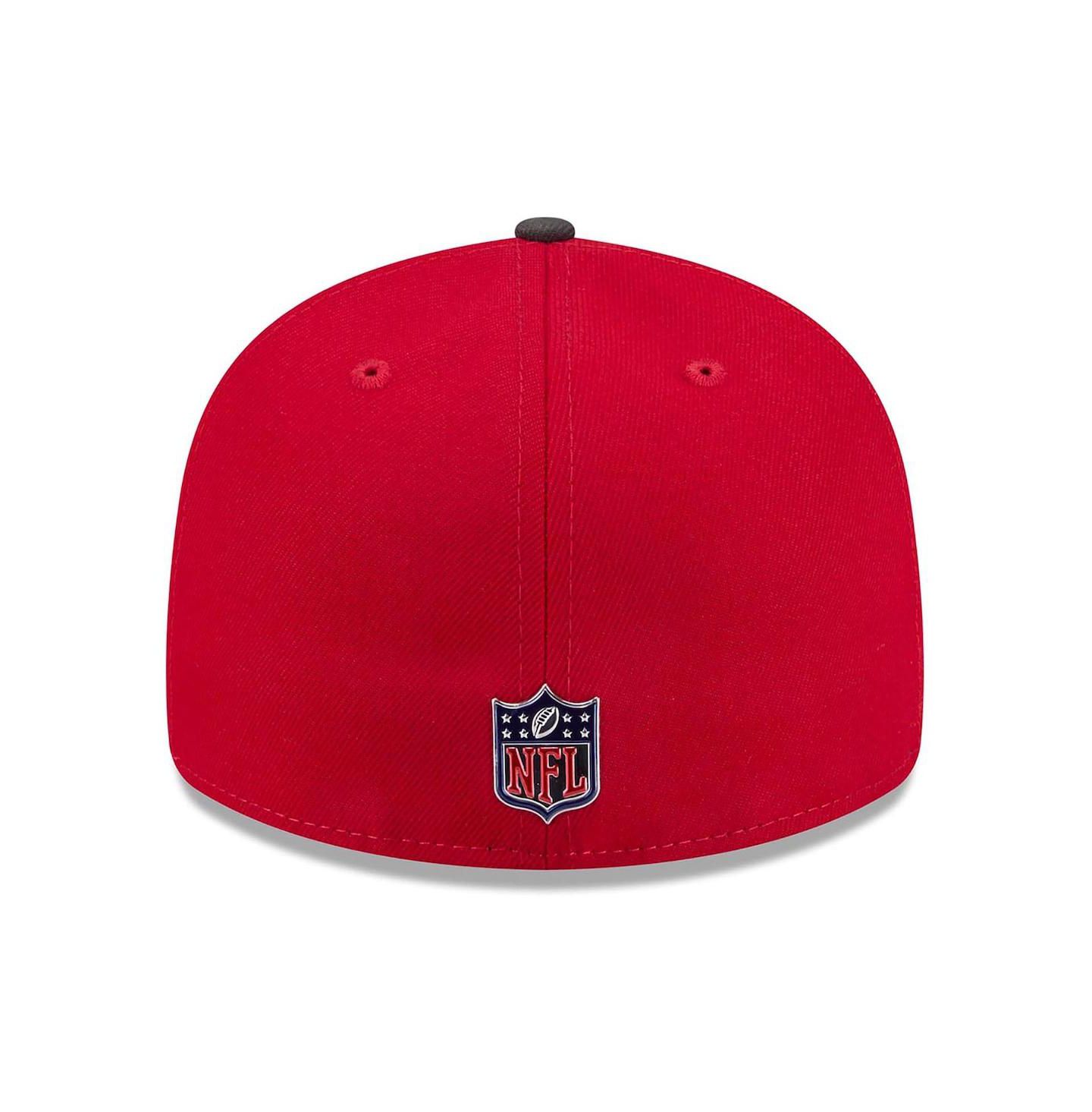 Мужская кепка New Era Red/Pewter Tampa Bay Buccaneers 2026 NFL Draft Pre-Curved 59FIFTY Fitted Hat — фото 4