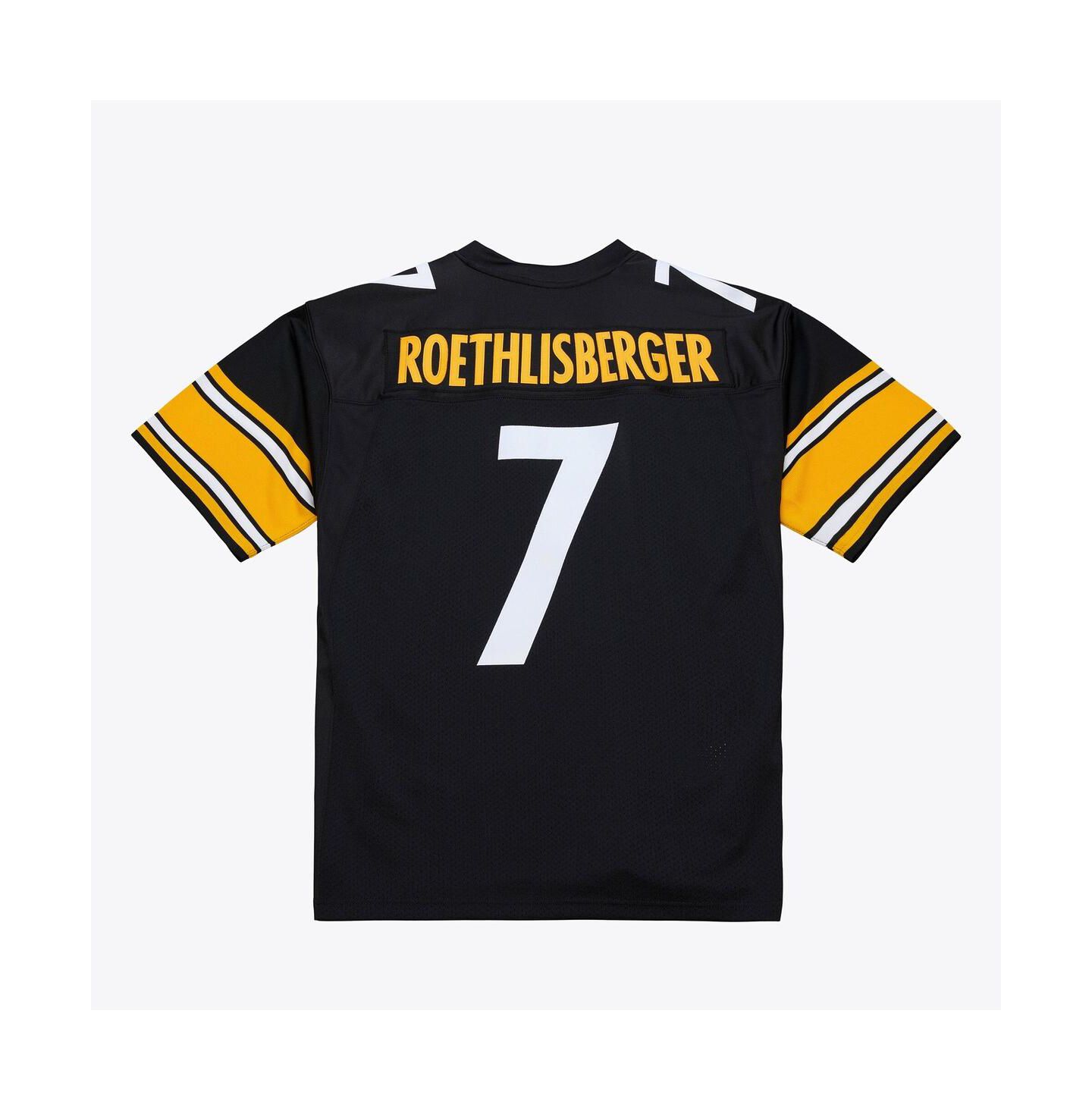Мужской топ Mitchell & Ness Mitchell Ness Ben Roethlisberger Black Pittsburgh Steelers 2004 Authentic Jersey — фото 2