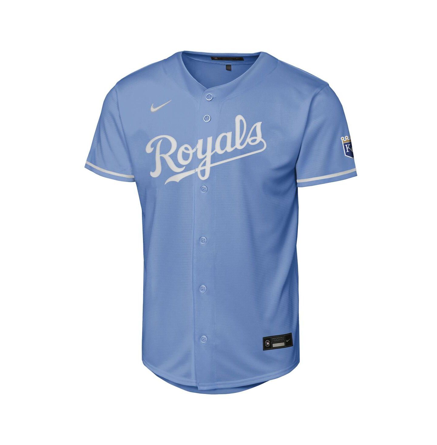 Детский топ Nike Light Blue Kansas City Royals Alternate Stadium Jersey — фото 2