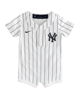 Baby Boys and Girls White New York Yankees Home Replica Romper Jersey