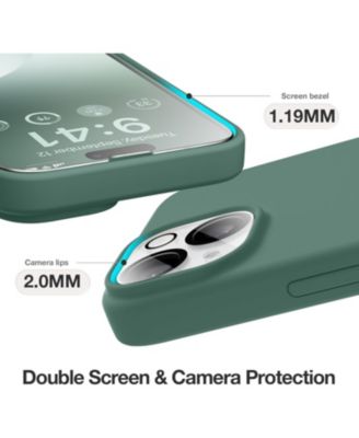 for iPhone 15 Case, Liquid Silicone Case with Anti-Scratch Soft Microfiber Lining Shockproof Protective Phone Cover 6.1", Midnight Green