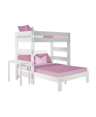 Max and Lily Farmhouse L-Shaped Bunk Bed with Desk