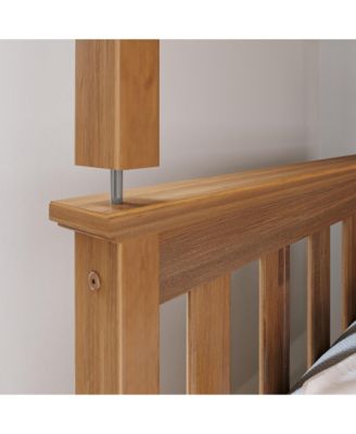 Max and Lily Twin over Twin Bunk Bed for Kids, Solid Wood Bunk Beds with Ladder, Pecan