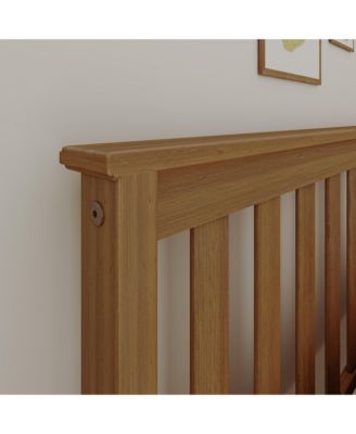 Max and Lily Queen Bed Frame, Solid Wood Platform Bed with Slatted Headboard for Kids