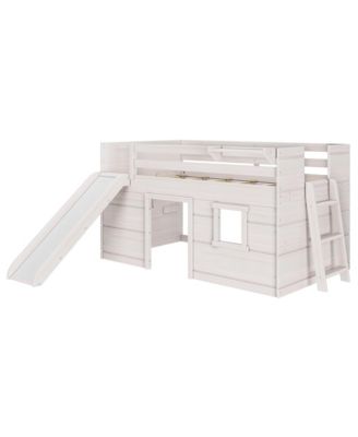 Max and Lily Farmhouse Twin Low Loft with Slide