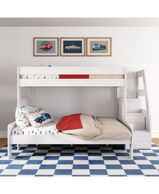 Modern Farmhouse Twin XL Over Queen Bunk Bed With Staircase