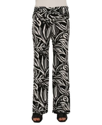 Women's Abstract Print Foldover Waist Pants