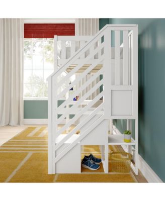 Max and Lily Classic Twin High Loft (ladder on end), Desk, Staircase