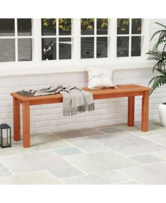 47-inch Solid Wood Patio Bench with Slatted Seat, 2-Person