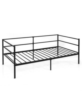 Twin Metal Daybed Frame with Integrated Guardrails