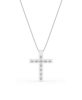 Diamond Cross Pendant Necklace (1/4 ct. t.w.) in Sterling Silver