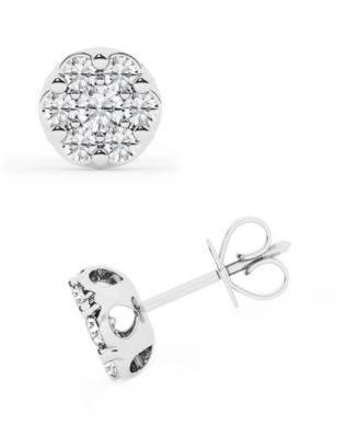 Lab-Created Diamond Cluster Stud Earrings (1 ct. t.w.) in Sterling Silver