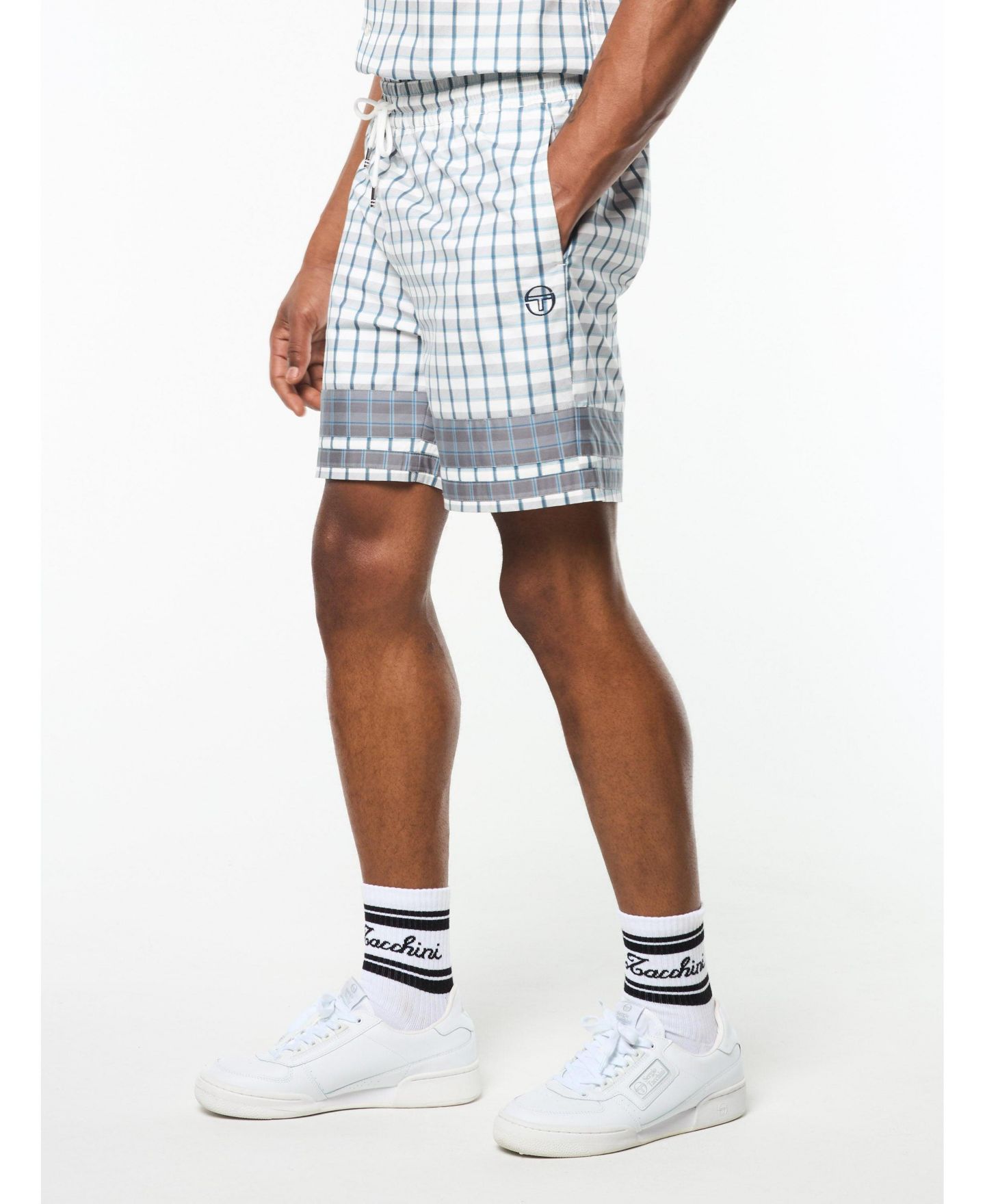 Мужские шорты Sergio Tacchini Quadretto Cabana Short, цвет: Яркий белый — фото 2