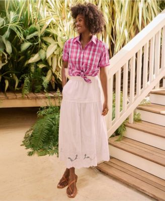 Women's Voile Eyelet Maxi Skirt