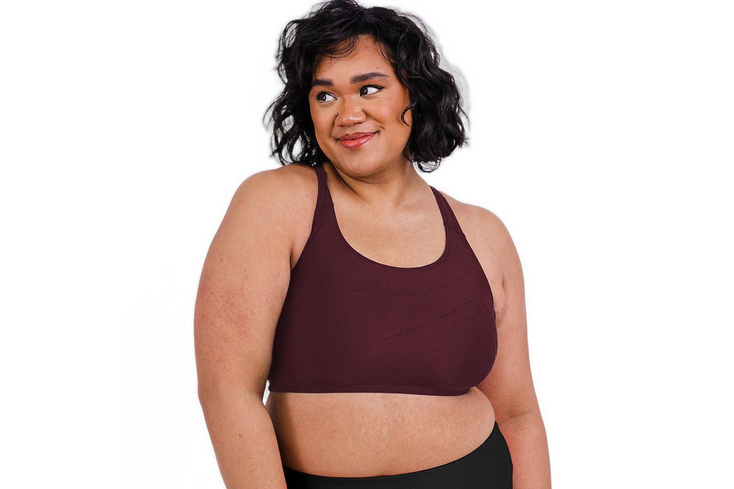 Plus Size Racerback Swim Bra with Removable Cups