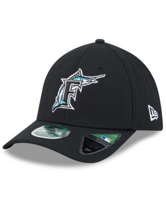 Men's Black Florida Marlins Player Replica 39THIRTY M-Crown Flex Hat