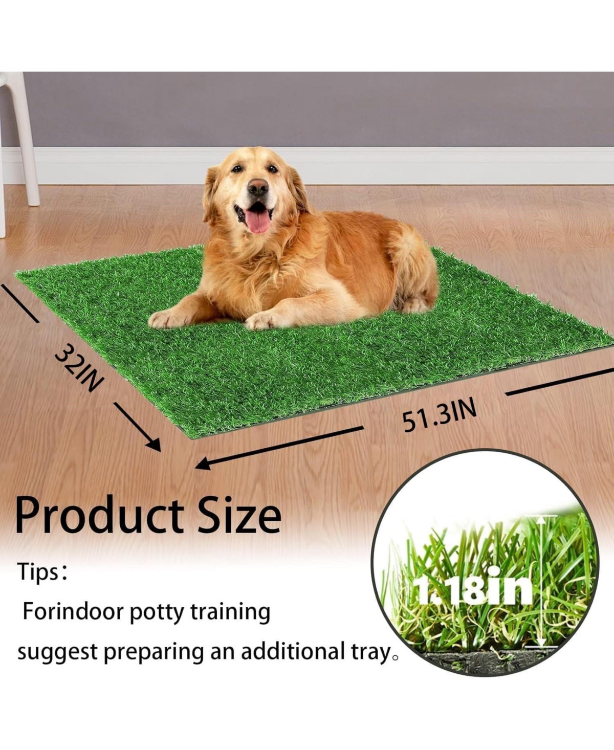 Aronkl Dog Grass Pad Artificial Potty Training Mat Indoor Outdoor Easy Clean