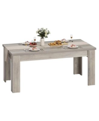 4-6 Person 63" Farmhouse Rectangular Dining Table