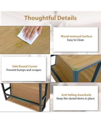 Rectangular Two Tier Coffee Table with Storage Shelf