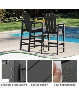 Two Seat Adirondack Chair with Connecting Tray for Outdoor Use