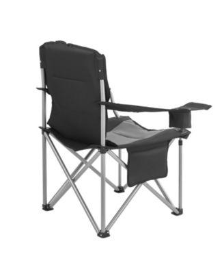 Heavy-Duty Folding Camping Chair With Padded Armrests Cooler Bag and 450 Lbs Capacity