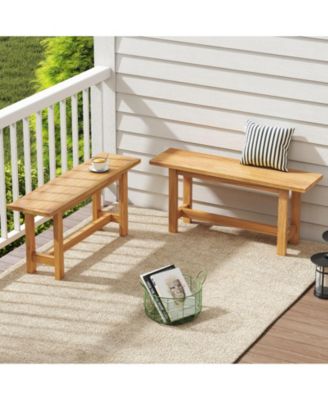 Outdoor Teak Wood Bench for Porch Backyard and Poolside
