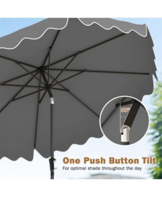 Outdoor Patio Umbrella with Stable Weighted Base and Sandbag Anchors