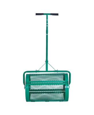 Compost Spreader, 24 inches Wide with Adjustable Height, Powder-Coated Steel Roller