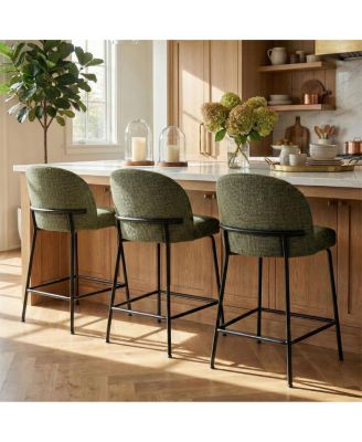 Set of 3 Counter Stools, 26-Inch Seat Height, for Kitchen Island