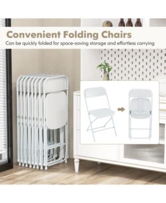 770 lbs Capacity 4-Pack Metal Folding Chairs with PP Seat and Back