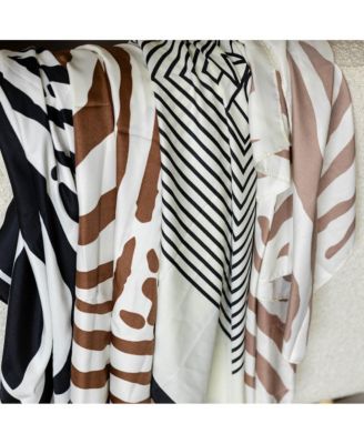 Women's Satin Abstract Line Headscarf