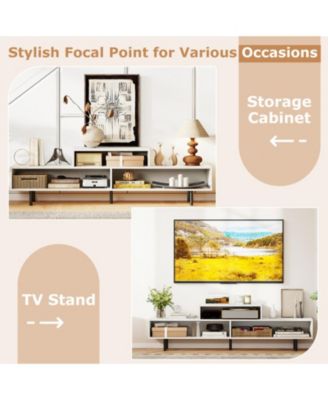 63 in Open Cubby TV Stand with 5-Leg Stability for TVs up to 70