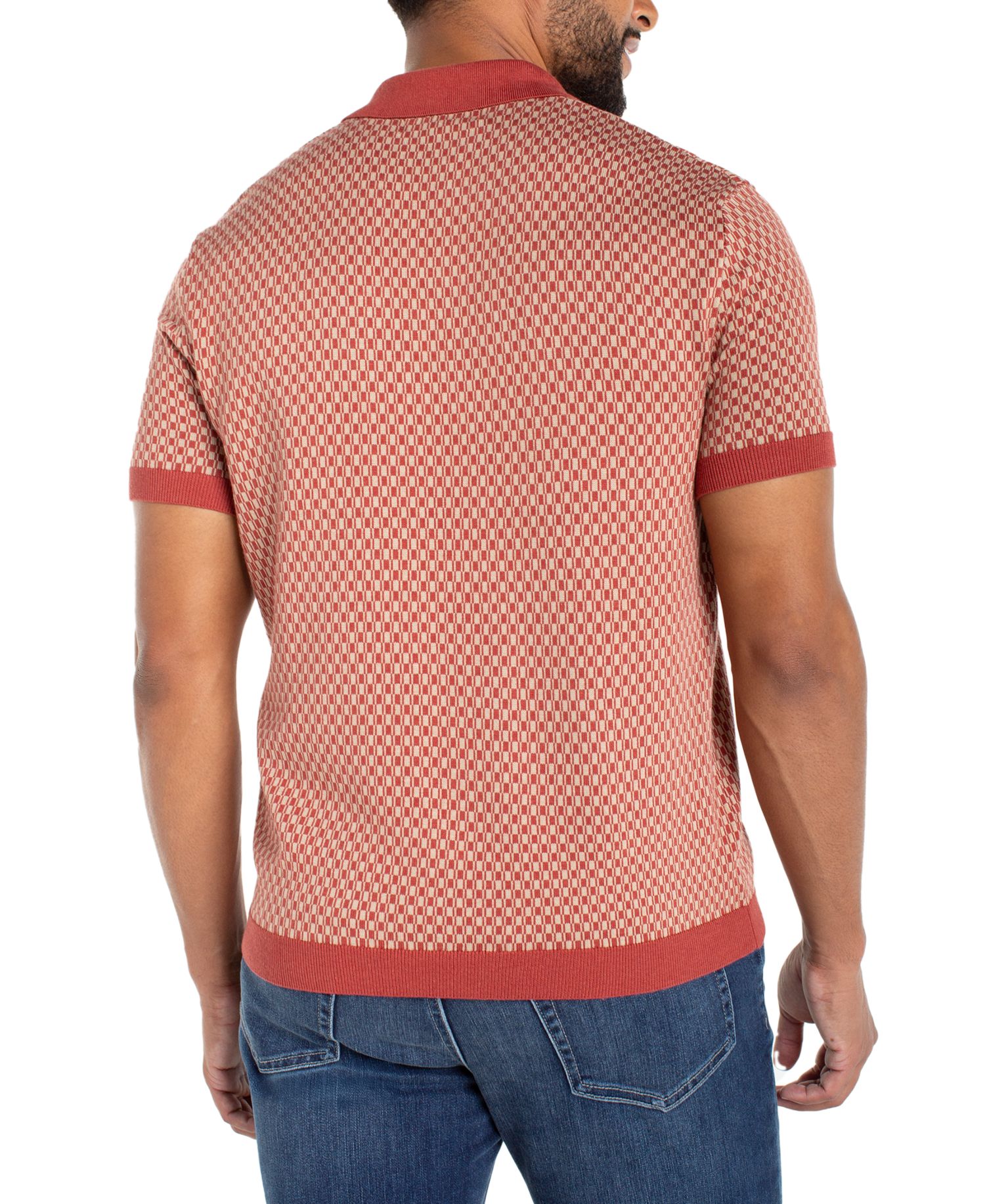 Men's Short-Sleeve Johnny Collar Polo Sweater