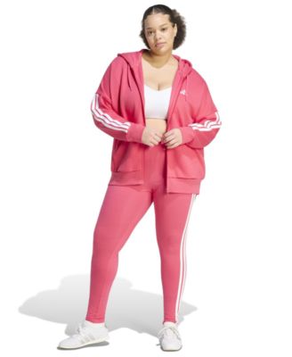 Plus Size Essentials 3-Stripes Full-Zip Fleece Hoodie