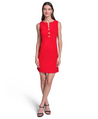 Women's Notch-Neck Sleeveless Knee-length Dress