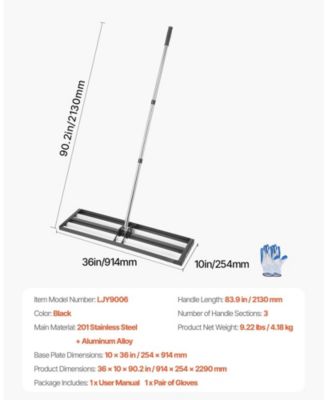 Updated Lawn Leveling Rake, 36" x 10", Stainless Steel for Yard and Golf Course