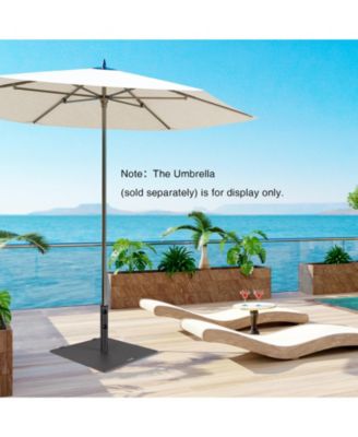 24 in Square Weighted Patio Umbrella Base, 50 lbs Steel with Wheels