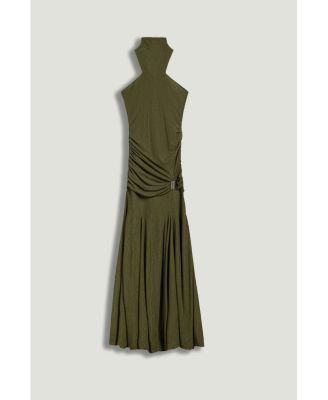 Women's Halter Neck Draped Maxi Dress