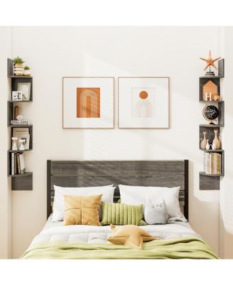 5-Tier Wall Mounted Corner Shelf with Floating Design, 8 x 8 x 50