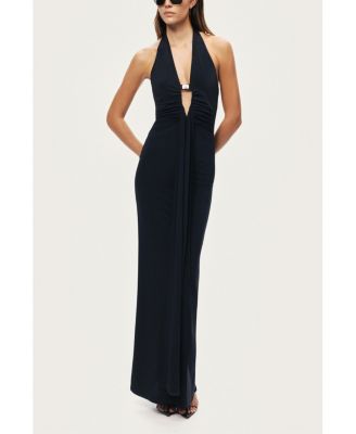 Women's Halter Neck Cut-Out Maxi Dress