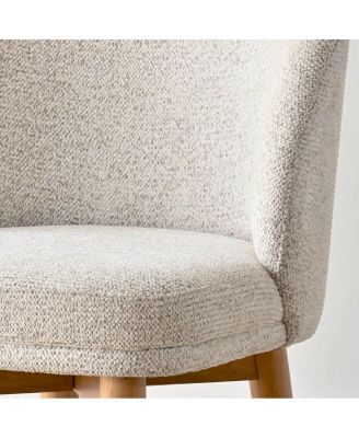  Set of 2 Chenille Upholstered Dining Side Chairs with Solid Wood Legs