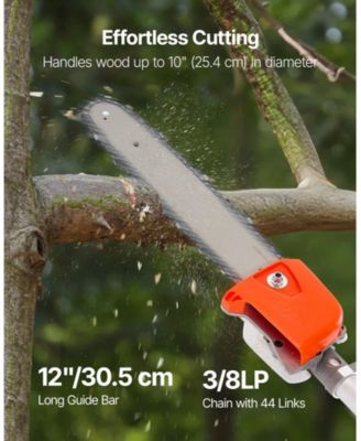 Gas Pole Saw, 25CC, 12" Cutting Bar, Extendable for Tree Trimming, Pruning